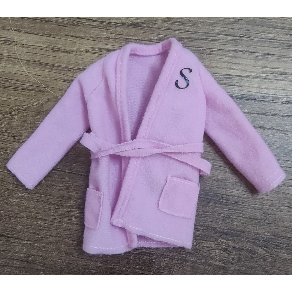 Spinmaster Liv Doll Spa Day Robe Pink "S" Monogram Pajama Sleepwear Z32
